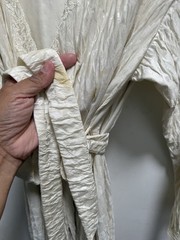 Vtg Lucie Ann II Robe Shimmer Ivory Peignoir Gown & Robe Lace 1990’s See Pics Sz