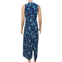90s VTG All That Jazz Floral Maxi Dress 8/10 Navy Multi Sleeveless Straight Fit