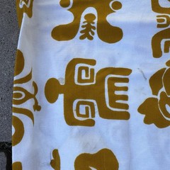 Vintage 60s 70s Muu Muu Dress Empire Waist Tiki Print Made In Hawaii Women’s M