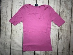 VTG Ralph Lauren Sport Solid Pink 1/2 Sleeve V-Neck Single Stitch T-Shirt – Sz L