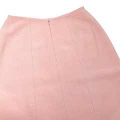 CHANEL Vintage 94A CC Logo Button Tweed Jacket Skirt Set #38 Wool Pink Fringe