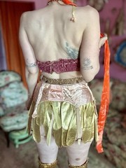1950s Paramount Showgirl Raffia Bra Top, Size M