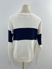 VTG 80s Jantzen Womens Sweater Cotton Boatneck Colorblock Geometric Flower