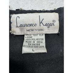 Laurence Kazar Lg Silk Beaded Sequin Jacket Vintage Black Floral Evening Women