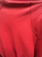 Michael Hoban North Beach Red Leather Jacket 80S Zip Pad Shoulders Women Sz 7/8