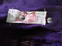 NWT Vtg 70s MAVERICK Western Wear PURPLE VELVET Flare Hip Hugger Pants 29/31 NOS