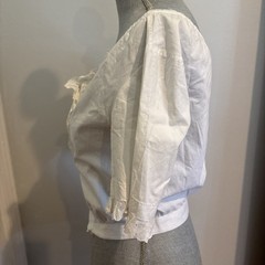 Antique Victorian Edwardian Blouse XS Cotton Lace Off the Shoulders Chemise TLC