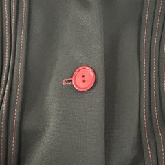 Vtg 70’s JC Penney Fashions Blazer Top Button Up Jacket Black Red Womens 16 1/2