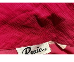 Vintage Rouie Maxi Dress Size 10 12 14 Oversize Hot Pink Fushi White Trim Belted