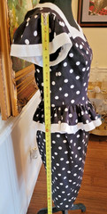 LESLIE LUCKS Women’s 6 Vintage 1980’s Peplum Black White Polka Dot Ruffle Dress