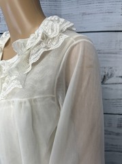 VTG Carol Brent Bridal White Lace Chiffon Peignoir Robe Nightgown Negligee Set