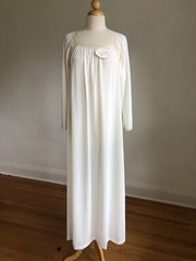 STUNNING NWT VTG MISS ELAINE Heavenly Bodies Ivory Nylon Full-length Nightgown L