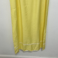 VTG 70s Yellow Sleeveless Empire Waist Maxi Dress White Rickrack Trim M (12)