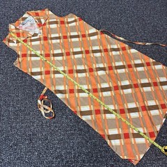 Vintage 1980s Polyester Dress Patterned Selene Sport Womans Orange Size Large