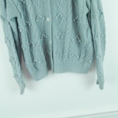 Vintage M Cardigan Mohair Blend Bobble Cottagecore 90s Pastel Blue Oversized