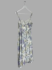 Vintage Laura Ashley Floral Midi Dress Made In Great Britain Cotton US 10 UK 14