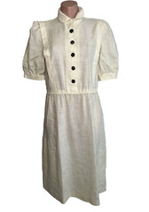 Vintage CHECKABERRY Ivory Button ShirtDRESS – Size 14 – EUC