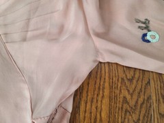 Vintage 1940s Pink Dress Beading on Sleeves Interesting Construction Adjustable