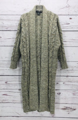 Vintage IB Diffusion Duster Cardigan Sweater Wool Blend Open Thick Cable Knit-M