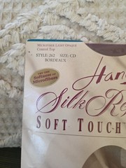 Vintage Hanes Silk Reflections Light Opaque Pantyhose Control Top Bordeaux Sz CD