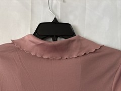 Vintage Devon Mauve Button Up Blouse Embroidered Collar No Size Tag Fits Like S
