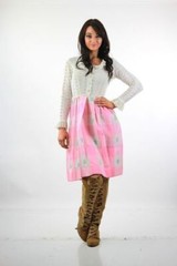 Vintage VTG 60s hippie boho dress pink white gingham print