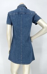 Sporty 80s 90s VTG Calvin Klein Jeans Denim Polo Preppy Shirt Mini Dress small