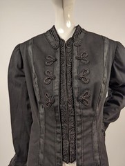 MILITARY GOTHIC STYLE EARLY EDWARDIAN BLACK JACKET W SOUTACHE + BRAID