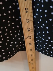VTG BON WORTH USA MADE PL POLKA DOT CIRCLES SECRETARY SKIRT PETITE LARGE BLACK