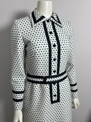 Vintage 1960s Custom Made Polka Dot Dress with Belt – Mod Jackie O Style