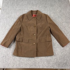 Sears Napoli Suede Jacket Womens Brown Faux Suede Vinyl Vintage 70s Coat