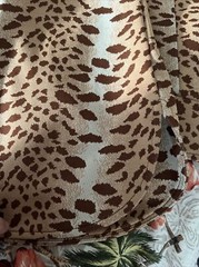 Vintage 1960s Animal Print Knit Top Boutique Brown Cheetah Button Up Sz 14 Sears