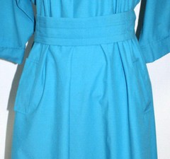 Anjac Fashions Womens Size 18 Shirt Dress Turquoise Blue Cuffed 3/4 Sleeve Belt