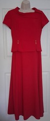 Vintage Danny & Nicole Red Tailored Long Women’s Dress Sz 8 Shoulder Pads Lined