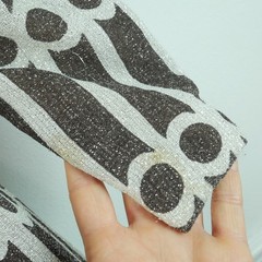 Vintage 60s Hostess Dress Metallic Sparkle Maxi Retro Glam XS S 70s Geometric