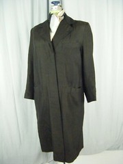 HATTIE CARNEGIE BLUE NOOM Vtg 50s Black Silk Blend Coat & Scarf-Bust 41/M