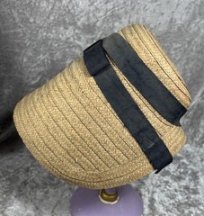 Rare! Antique c1850 Antebellum Woven Straw Child or Doll Poke Capote Hat Bonnet!