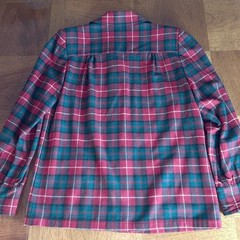 Wms Vintage Pendleton 49er Wool Jacket M Red Green Plaid Tartan Shacket Blazer