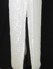 Landa Sequin/Beading Dress Rare Floor Length Silk Ivory Open Back Size12(US10)