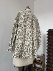 Mid Century Handcrafted Floral Cotton Smock Top Artist Workwear Folk Prairie OS