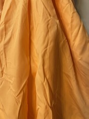 VINTAGE Orange Peach Floral Embroidered 70s MAXI GOWN DRESS See Measurements Vtg