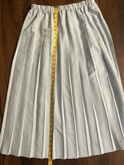 Vintage Susan Bristol Light Blue Pleated Midi Skirt Sz L School Girl Prairie