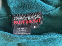 Clovis Ruffin Ruffinknit Vintage 70s Wool Knit M Teal Green Minimalist Skirt