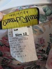 Stuart Alan Women’s Large Size 12 Vintage Made In USA Floral Dress Shoulder Pads