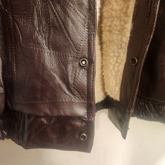 Vintage Leather Bomber Jacket XL Western Aztec Sherpa Flee Southwest Navajo Coat