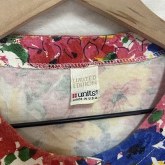 Vintage Units USA Women’s Blouse Size 2 Floral Button Up Retro Flair Shirt Top