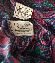 Vtg Pink Paisley JO Intimates Satin Camisole Panty S