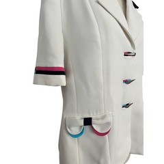 Vintage 80s Blazer colorful trim buttons Hana Class Made in Egypt 42 EU 6 US