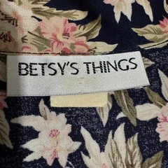 Betsy’s Things Vintage 90s Floral Maxi Dress XL Navy Double Breasted Cottagecore
