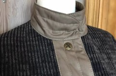 1980s 1990s Vintage Reversible Jacket Coat Canvas To Velvet Corduroy Poland EUC